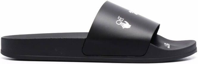 Off-White Slippers met logoprint Zwart