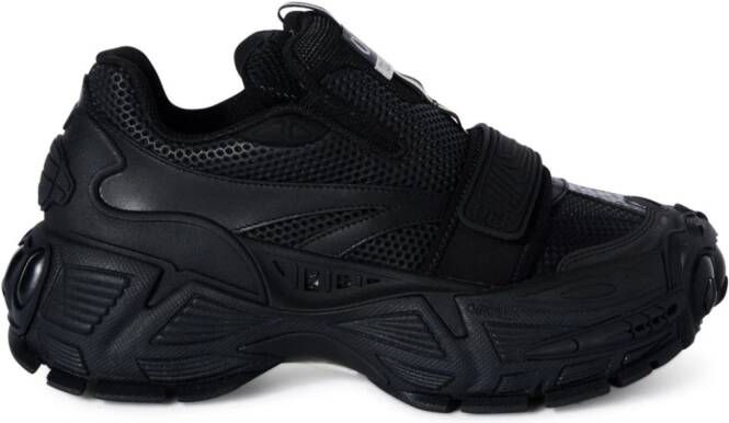 Off White Zwarte Slip-On Sneakers met Haak- en Lusriem Zwarte Slip-On Sneakers Black Heren