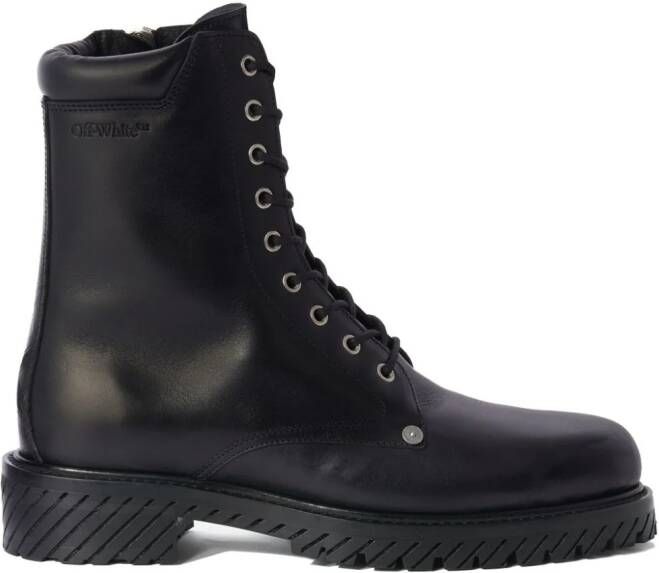 Off-White Spongesole combat boots Zwart