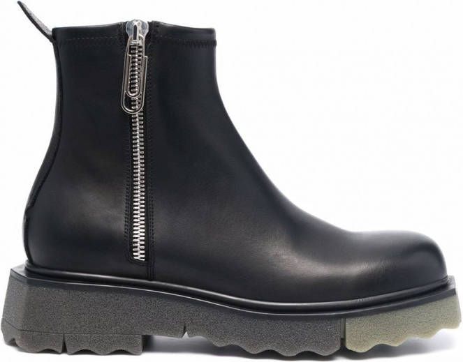 Off-White Enkellaarzen met rits Zwart