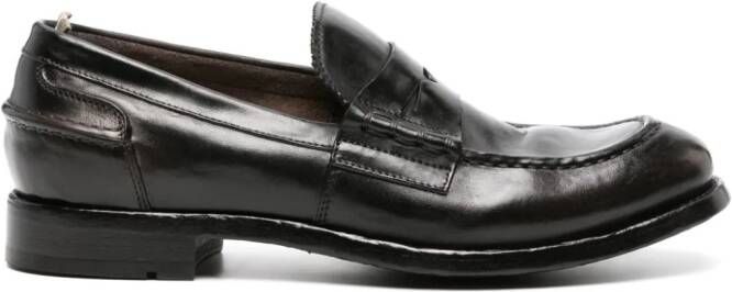 Officine Creative Balance 017 leather penny loafers Bruin
