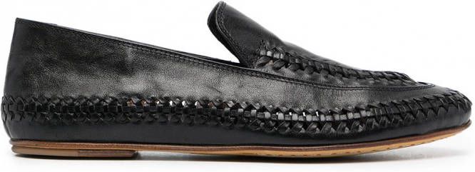 Officine Creative Bessie loafers met gevlochten detail Zwart