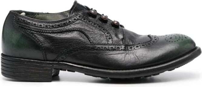 Officine Creative Calixte 035 geperforeerde Oxford schoenen Zwart