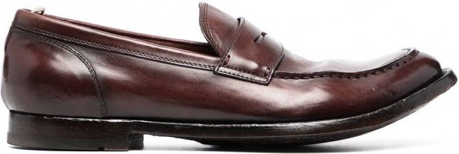 Officine Creative Gelakte loafers Bruin