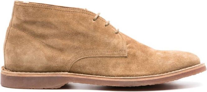 Officine Creative Kent 002 suède enkellaarzen Beige