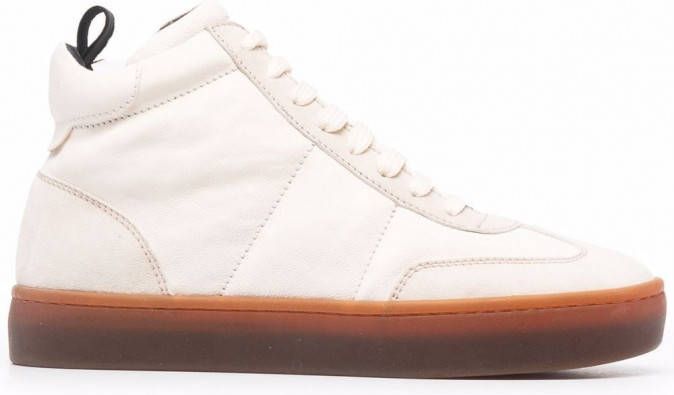 Officine Creative Kombined leren sneakers Beige