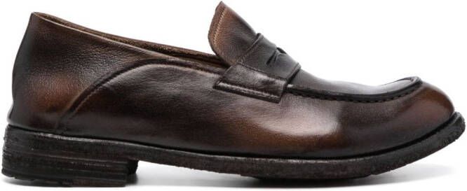 Officine Creative Leren penny loafers Bruin