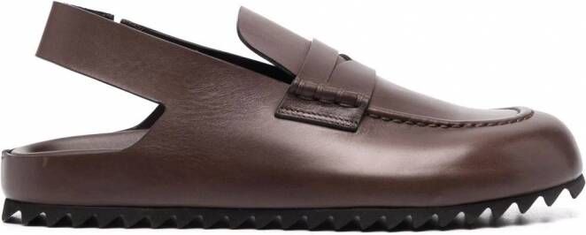 Officine Creative Leren slingback loafers Bruin