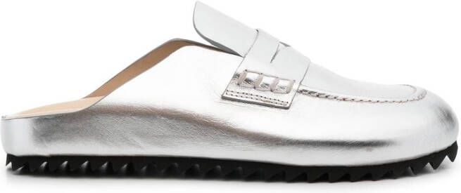 Officine Creative Metallic slippers Zilver