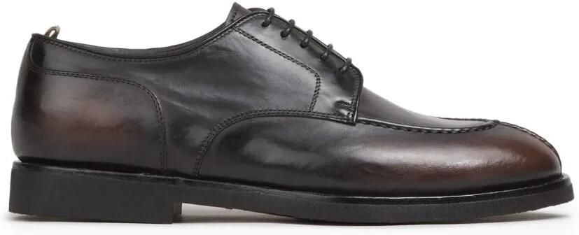 Officine Creative Bariton Flexi leren schoenen met platte neus Zwart