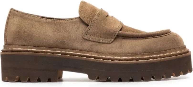 Officine Creative Blossom 015 suède loafers Beige