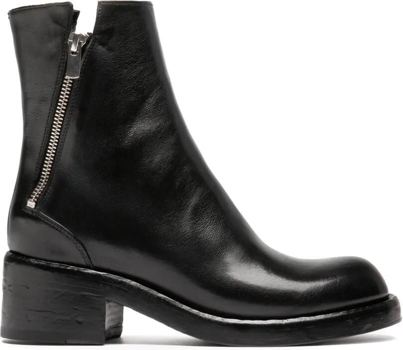 Officine Creative Brett 010 enkellaarzen met rits Zwart