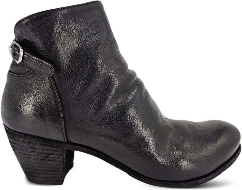 Officine Creative Chabrol 002 leren enkellaarzen met gesp Zwart