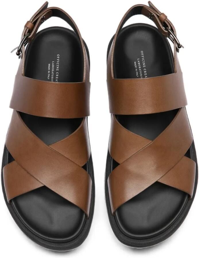 Officine Creative Charrat sandalen met gekruiste bandjes en gespsluiting Bruin - Foto 2