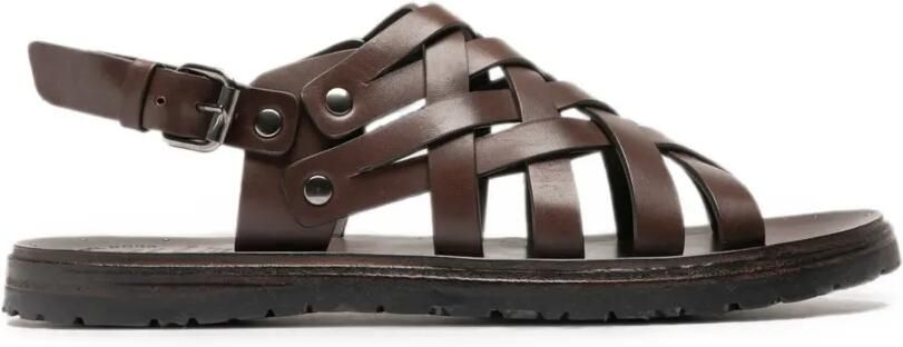 Officine Creative Chios 011 geweven leren sandalen Bruin