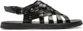 Officine Creative Chios 011 geweven leren sandalen Zwart - Zwart
