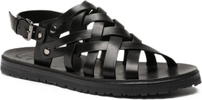 Officine Creative Chios 011 geweven leren sandalen Zwart - Foto 4