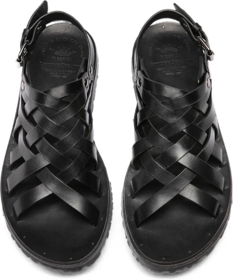 Officine Creative Chios 011 geweven leren sandalen Zwart - Foto 2