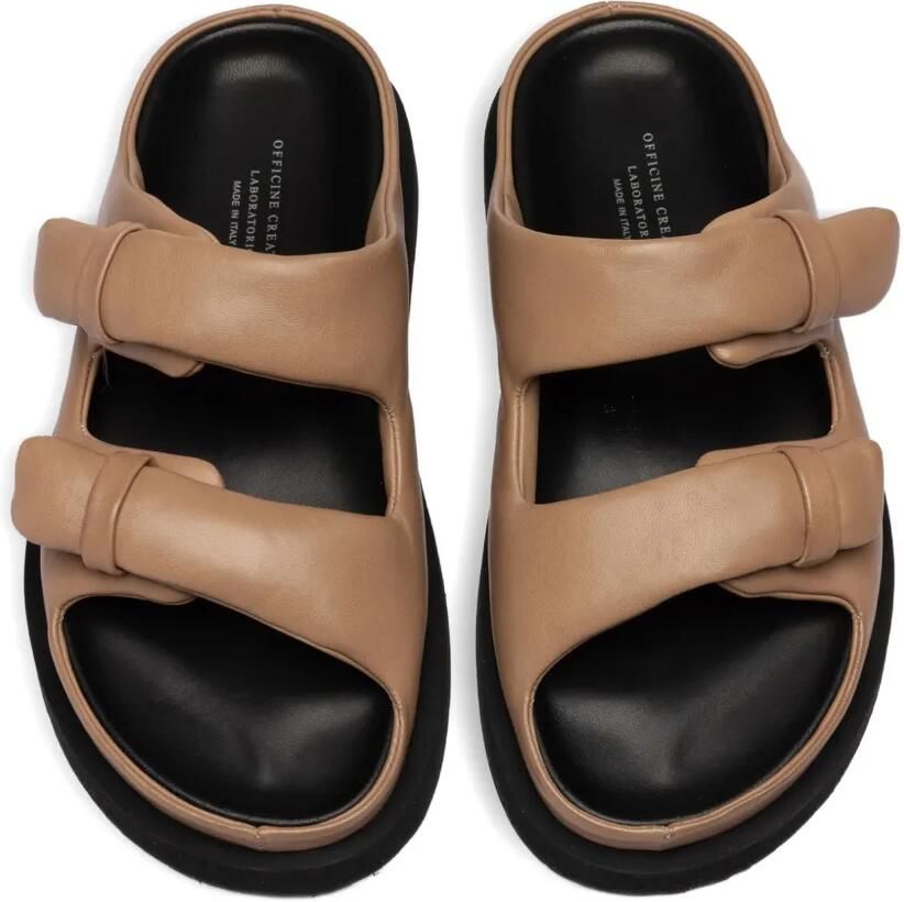 Officine Creative Chora gewatteerde leren slippers Beige - Foto 2