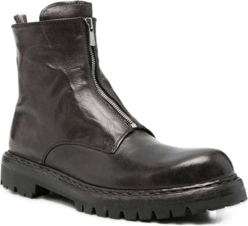 Officine Creative front-zip lug-sole ankle boots Grijs - Foto 3