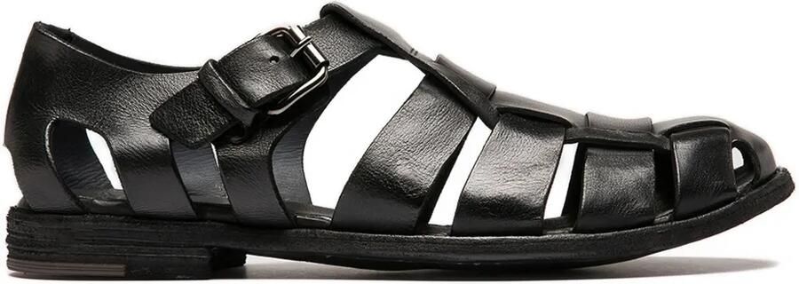 Officine Creative Geweven sandalen met gesp Zwart