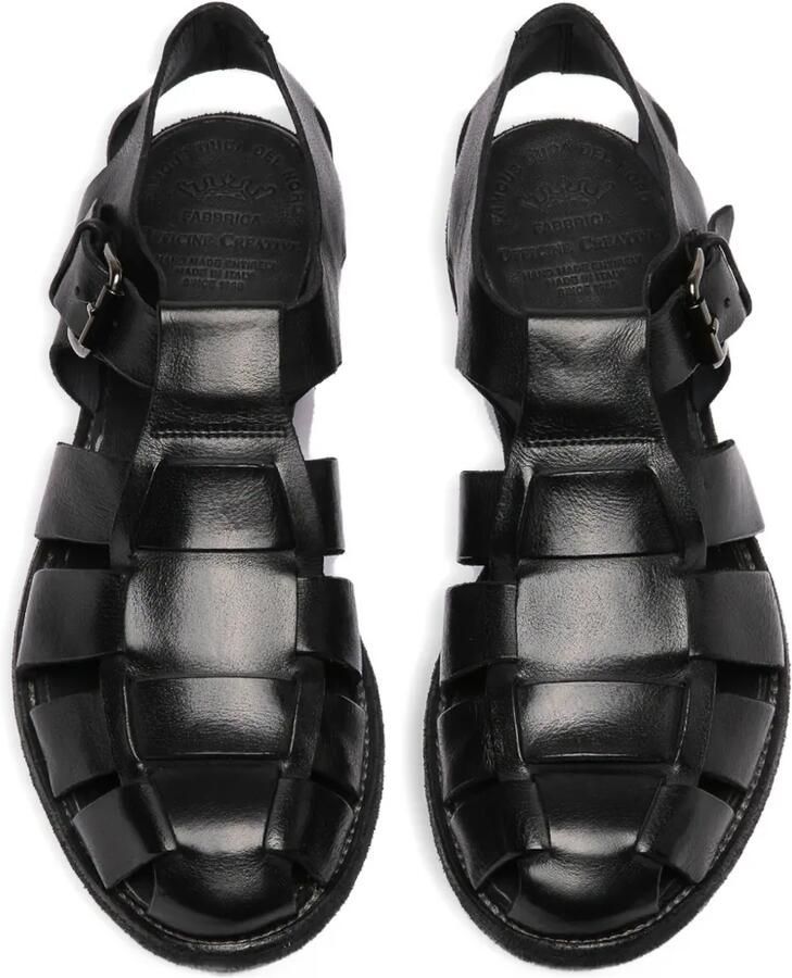 Officine Creative Geweven sandalen met gesp Zwart - Foto 2