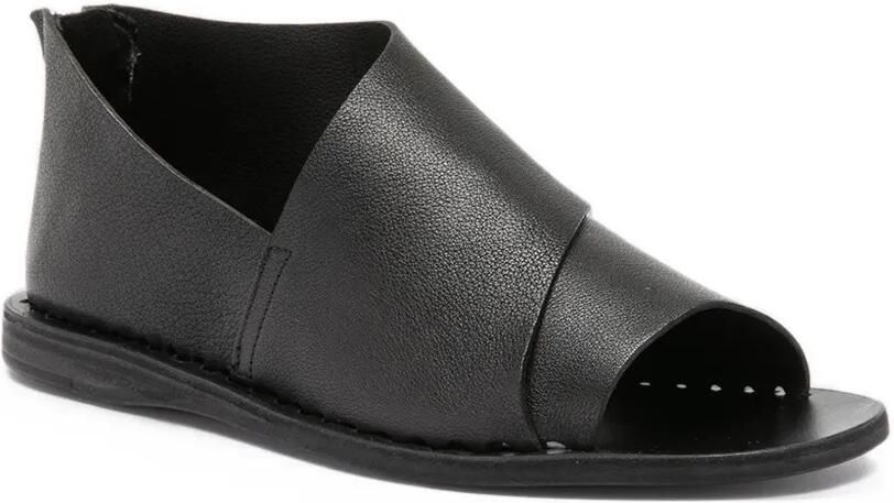 Officine Creative Itaca 046 platte leren sandalen Zwart