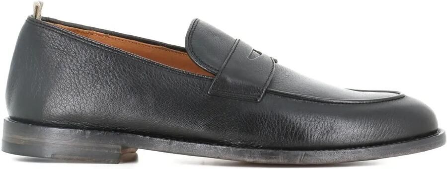 Officine Creative Leren penny loafers met lus Zwart