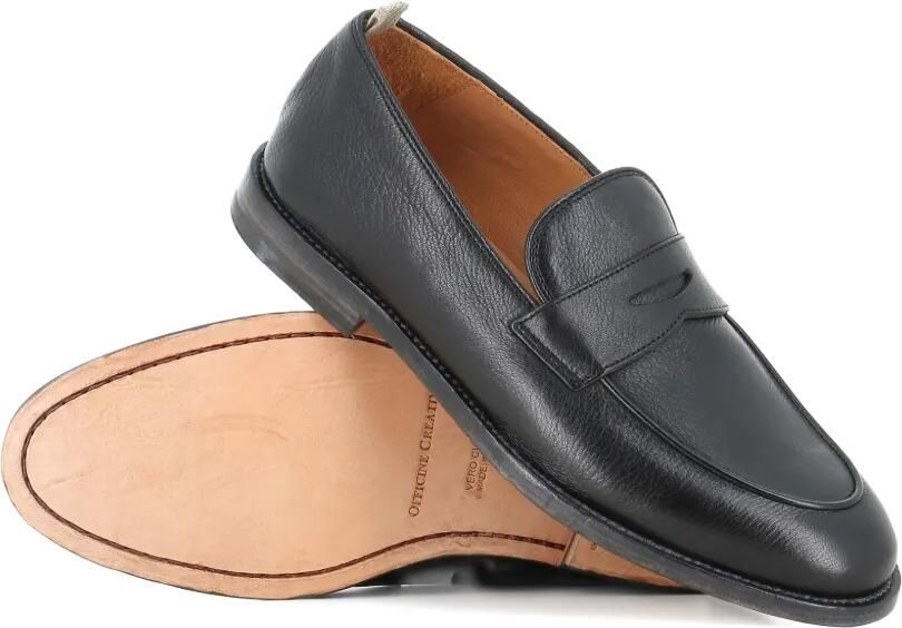 Officine Creative Leren penny loafers met lus Zwart - Foto 2