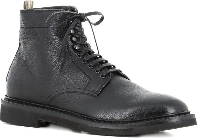 Officine Creative Leren veterlaarzen Zwart
