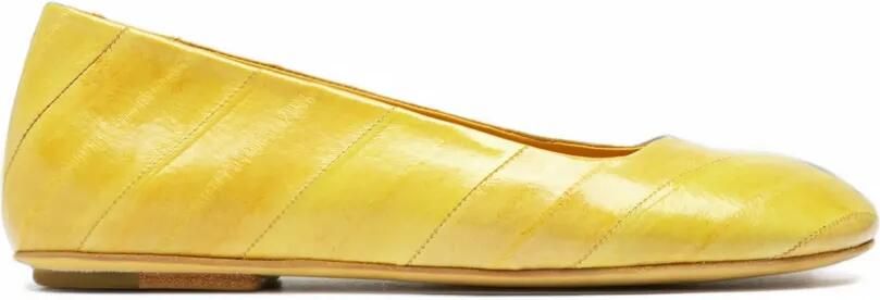 Officine Creative Meredith 003 panelled-leather ballet flats Geel