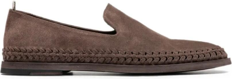 Officine Creative Miles 002 loafers met geweven afwerking Bruin