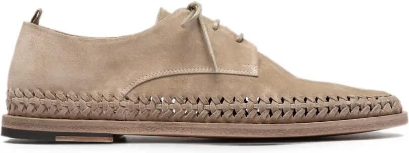 Officine Creative Miles derby schoenen met geweven afwerking Beige