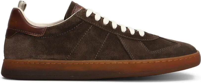 Officine Creative Militia 002 suède sneakers met leren vlakken Bruin