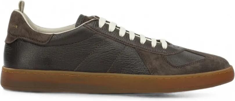 Officine Creative Militia leren sneakers met vlakken Bruin