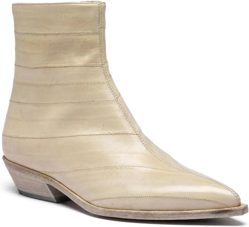 Officine Creative Noelie DD 109 enkellaarzen met puntige neus Beige