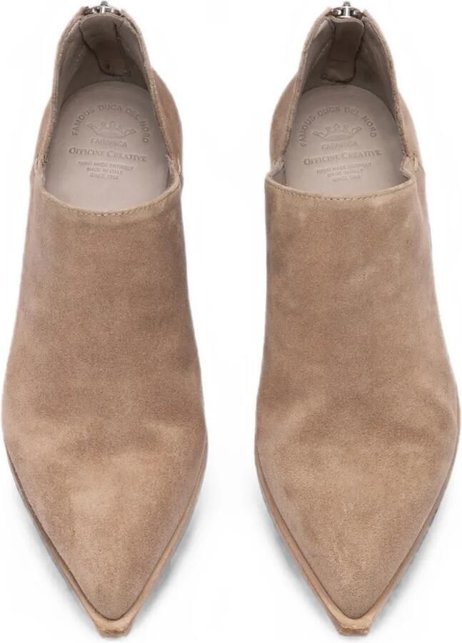 Officine Creative Noelie suède enkellaarzen met puntige neus Beige - Foto 2