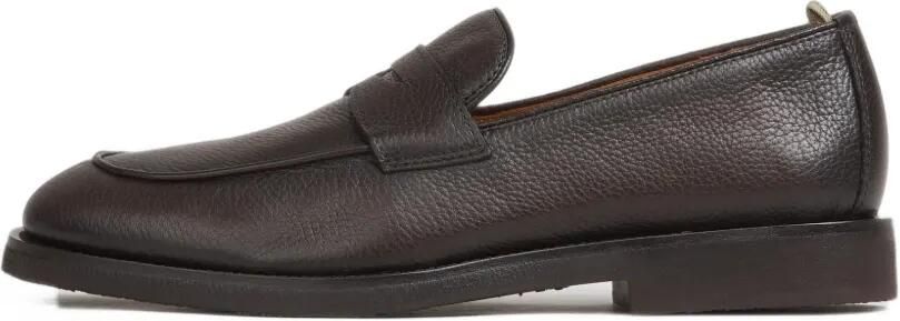 Officine Creative Opera grainy leather loafers Bruin