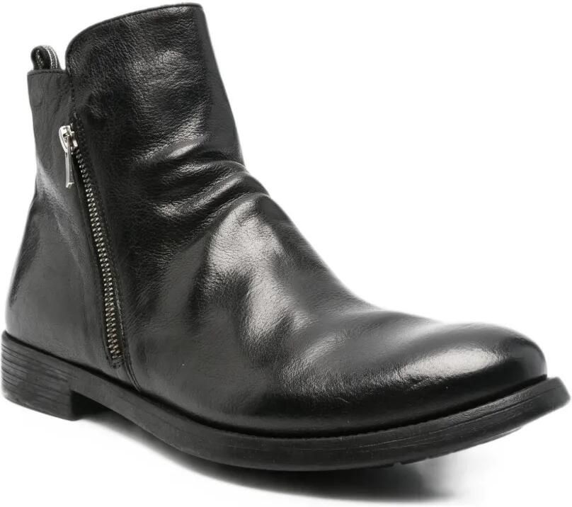 Officine Creative side-zip leather boots Zwart