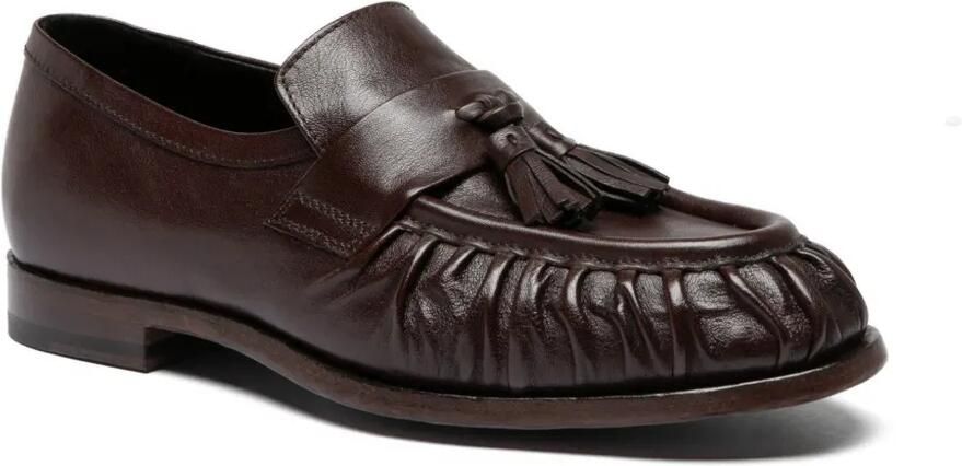 Officine Creative Solitude leren loafers met kwastje Bruin