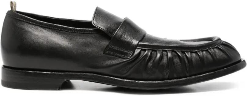 Officine Creative Sound 008 leren loafers met ruches Zwart