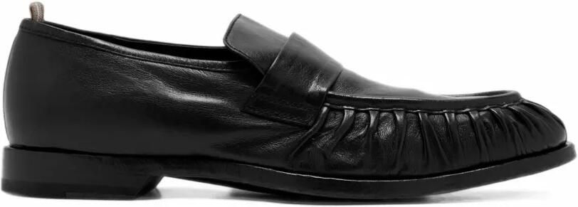 Officine Creative Sound ruched leather penny loafers Zwart
