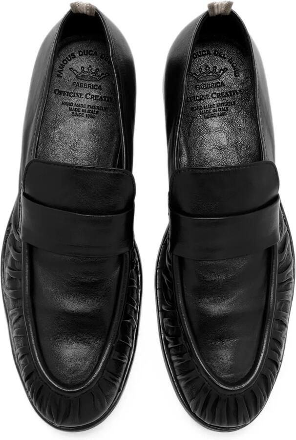 Officine Creative Sound ruched leather penny loafers Zwart - Foto 3