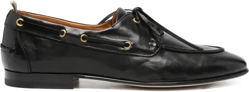 Officine Creative Twist 001 leren bootschoenen met veters Zwart