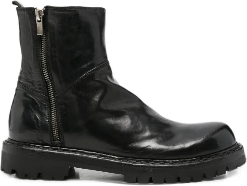 Officine Creative zip-up lug-sole boots Zwart