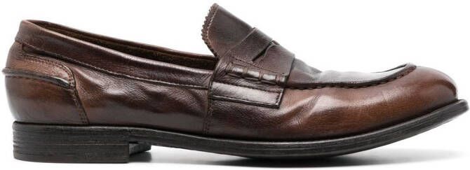 Officine Creative Penny leren loafers Bruin