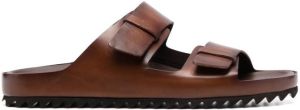 Officine Creative round-toe leather slides Bruin