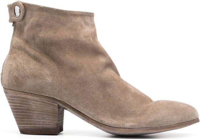 Officine Creative Suède enkellaarzen Beige