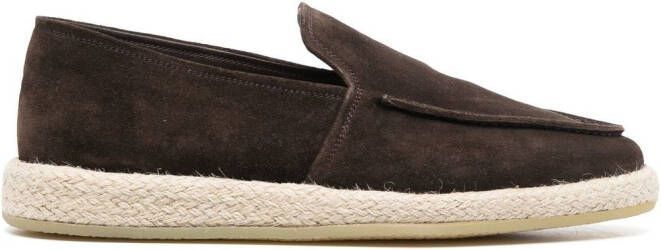 Officine Creative Suède espadrilles Bruin