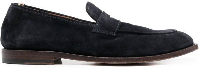 Officine Creative Suède penny loafers Blauw